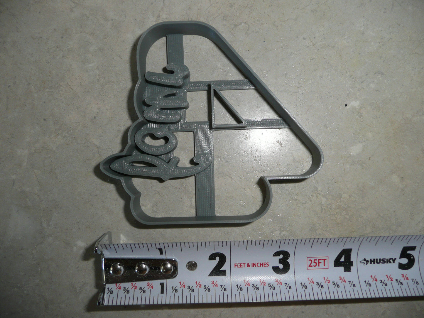 Number 4 With Word On Side Detailed Cookie Cutter Made In USA PR5044