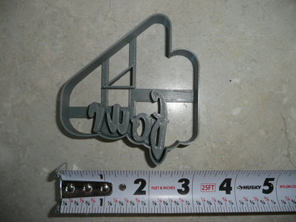 Number 4 With Word On Side Detailed Cookie Cutter Made In USA PR5044