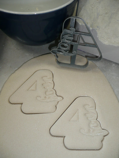 Number 4 With Word On Side Detailed Cookie Cutter Made In USA PR5044