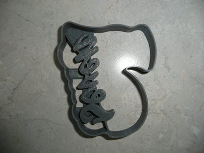 Number 7 With Word On Side Detailed Cookie Cutter Made In USA PR5047