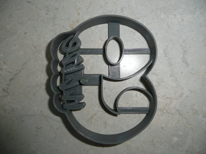 Number 9 With Word On Side Detailed Cookie Cutter Made In USA PR5049