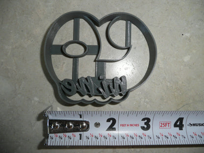 Number 9 With Word On Side Detailed Cookie Cutter Made In USA PR5049