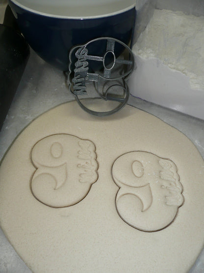 Number 9 With Word On Side Detailed Cookie Cutter Made In USA PR5049