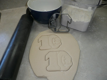 Number 10 With Word On Side Detailed Cookie Cutter Made In USA PR5050