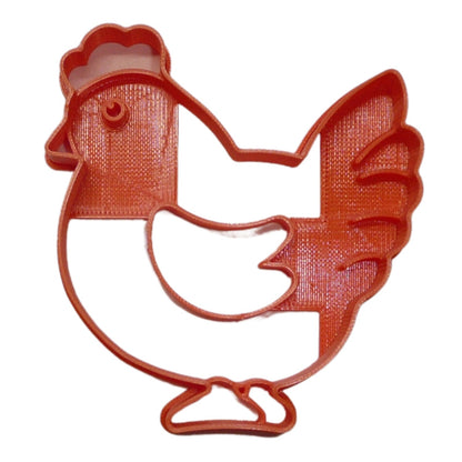 6x Chicken Body Side View Fondant Cutter Cupcake Topper 1.75 IN USA FD5053