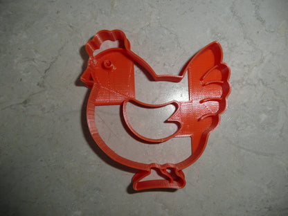 6x Chicken Body Side View Fondant Cutter Cupcake Topper 1.75 IN USA FD5053