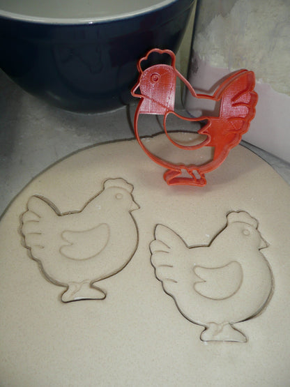 Chicken Hen Full Body Side View Cookie Cutter Made In USA PR5053