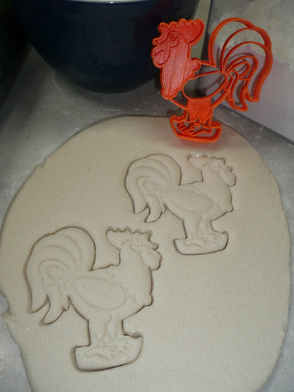 Rooster Chicken Full Body Side View Cookie Cutter Made In USA PR5054