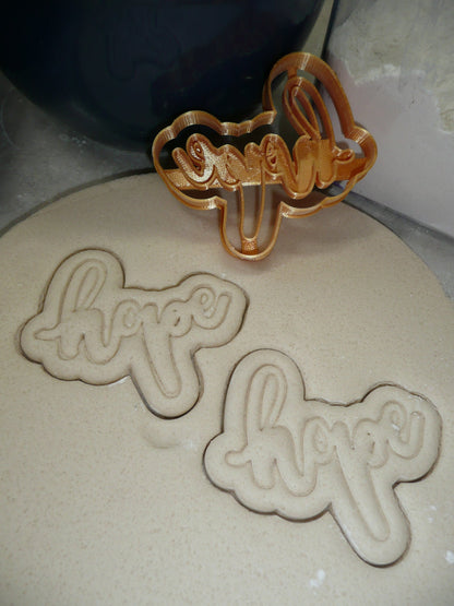 Hope Word Cursive Letters Detailed Cookie Cutter Made In USA PR5055