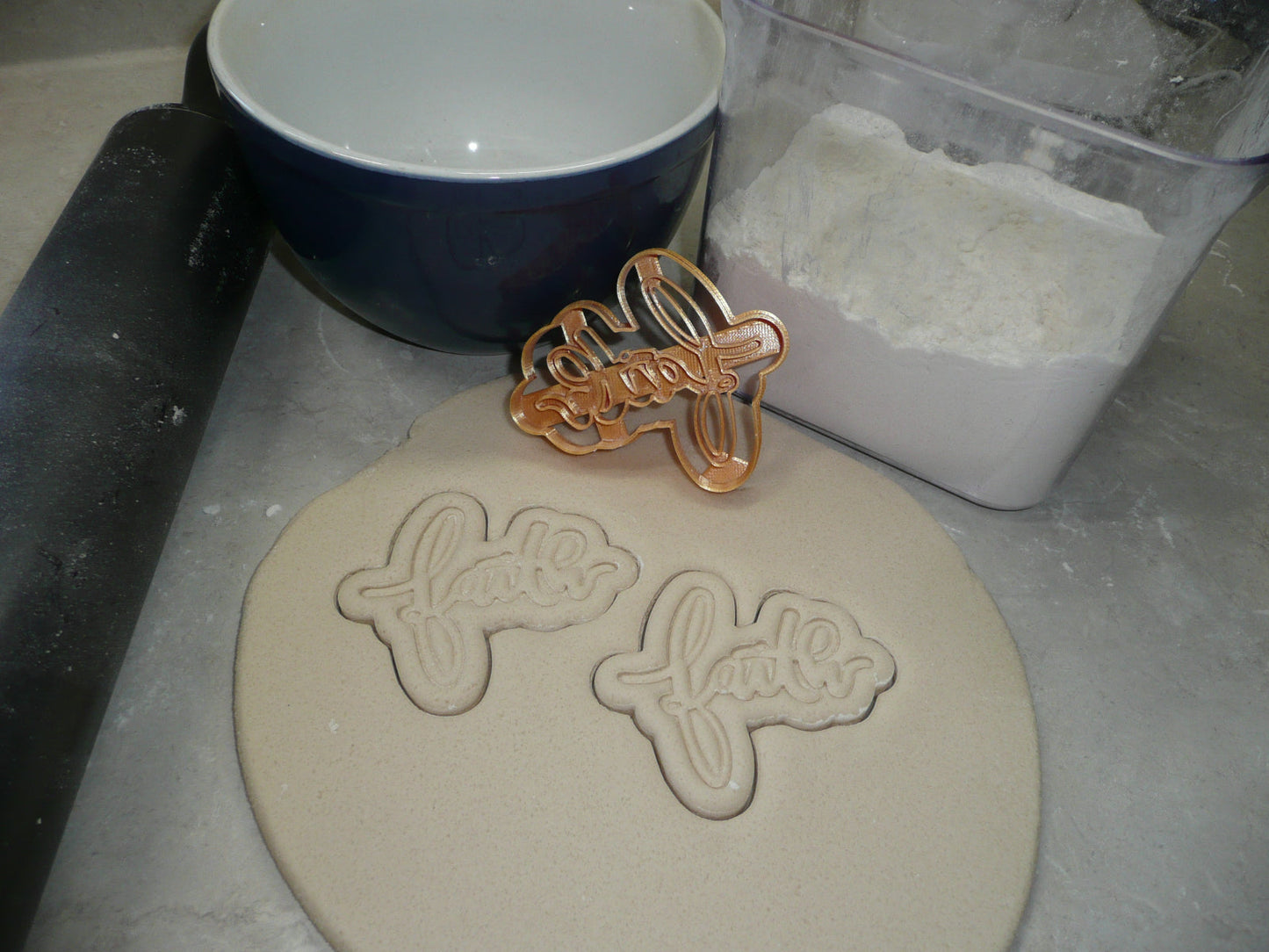 Faith Word Cursive Letters Detailed Cookie Cutter Made In USA PR5056