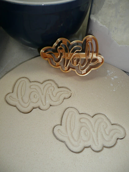 Love Word Cursive Letters Detailed Cookie Cutter Made In USA PR5057