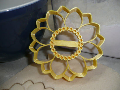 Sunflower Large Size Detailed Flower Cookie Cutter Made In USA PR5058