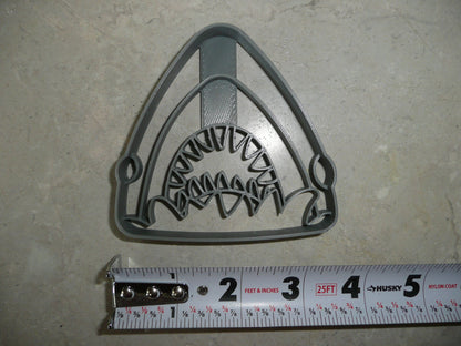 Shark Head Bite Detailed Face Teeth Cookie Cutter Made In USA PR5064