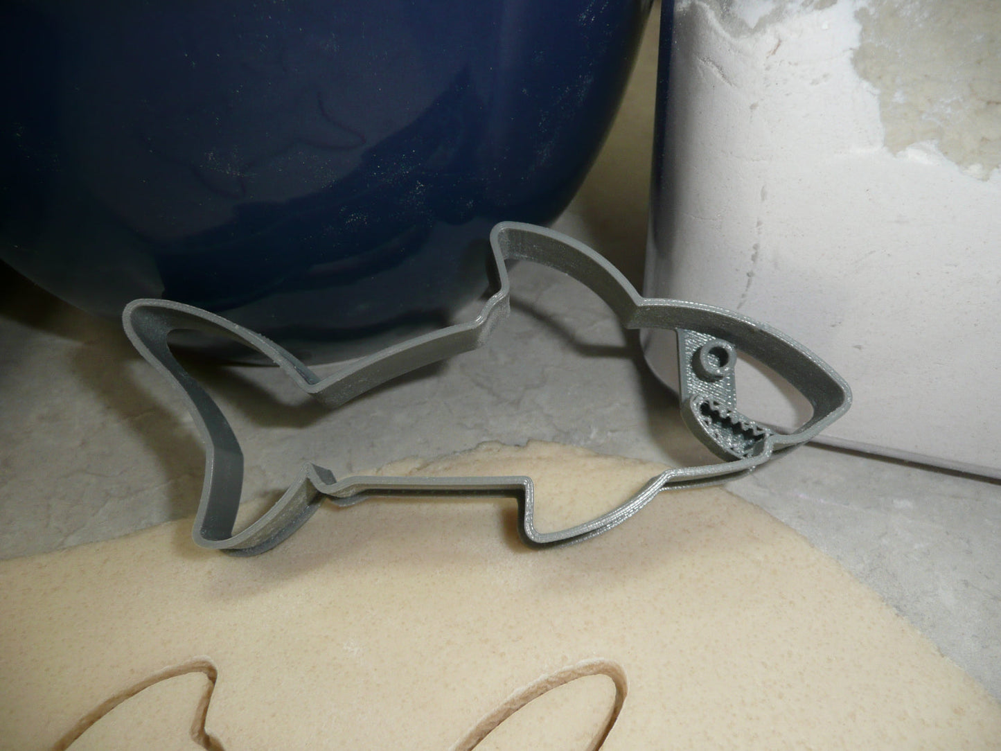 Swimming Shark Detailed Face Teeth Cookie Cutter Made In USA PR5065