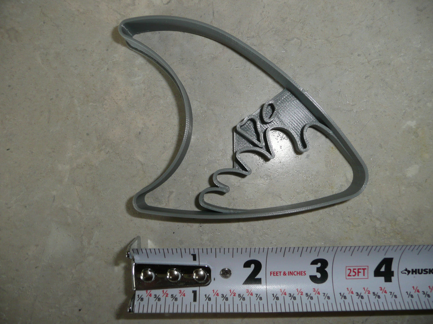 Shark Fin Shape Detailed Surf Waves Cookie Cutter Made In USA PR5066