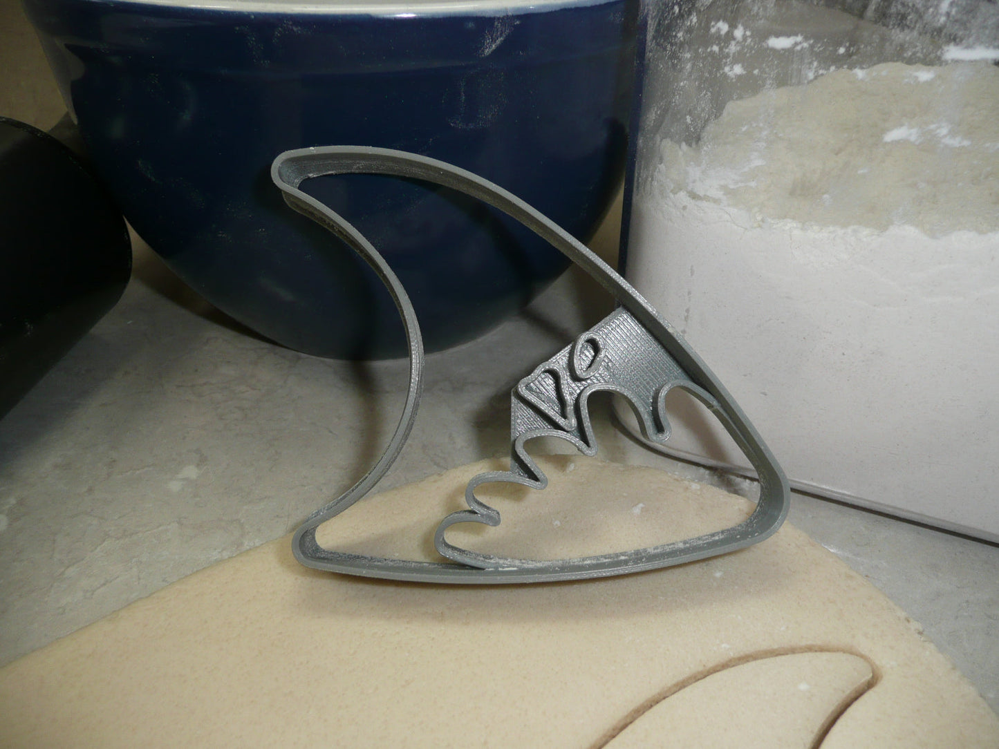 Shark Fin Shape Detailed Surf Waves Cookie Cutter Made In USA PR5066