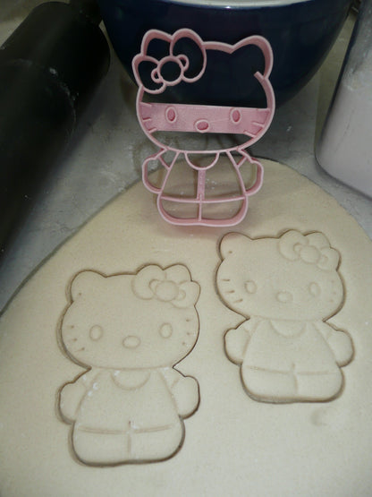 Hello Kitty Standing Cartoon Cat Detailed Cookie Cutter Made In USA PR5070