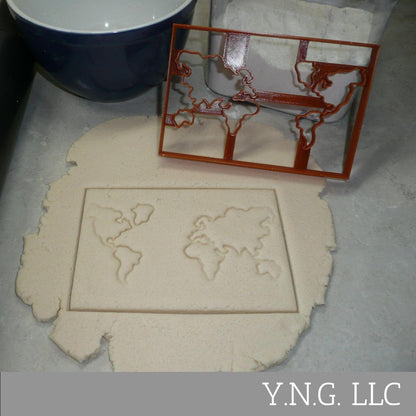 World Map Travel Continents Detailed Cookie Cutter Made In USA PR5077