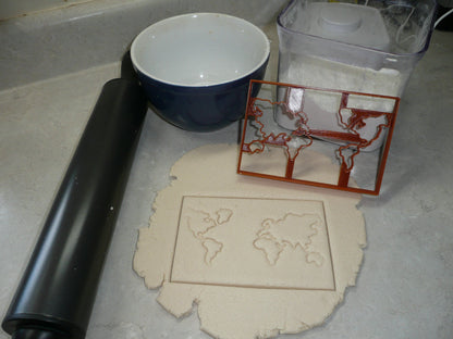 World Map Travel Continents Detailed Cookie Cutter Made In USA PR5077