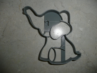 6x Elephant Sitting Fondant Cutter Cupcake Topper 1.75 IN USA FD5090