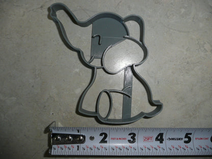 Elephant Sitting Waving Trunk Cookie Cutter Made In USA PR5090