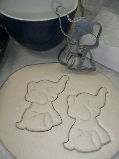 Elephant Sitting Waving Trunk Cookie Cutter Made In USA PR5090