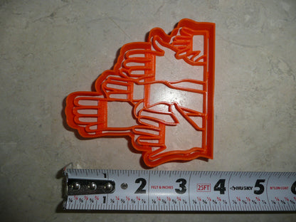 Hands Raised Volunteer Wave Detailed Cookie Cutter Made In USA PR5093