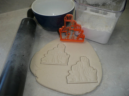 Hands Raised Volunteer Wave Detailed Cookie Cutter Made In USA PR5093