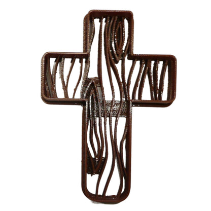 Cross Rustic Wood Grain Detailed Cookie Cutter Made In USA PR5095