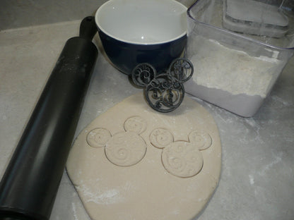 Mickey Head Swirl Design Christmas Cookie Cutter Made In USA PR5114