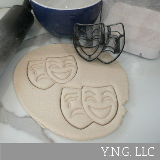 Comedy And Tragedy Theatre Drama Mask Cookie Cutter Made In USA PR5229