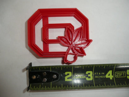 Ohio State O With Buckeye Leaves Cookie Cutter Made in USA PR5271