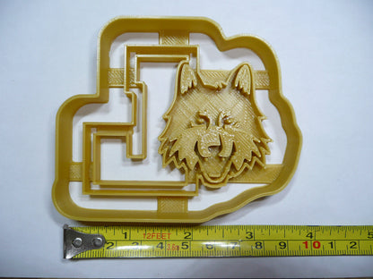 Loyola L with Wolf Mascot School Theme Cookie Cutter Made in USA PR5278