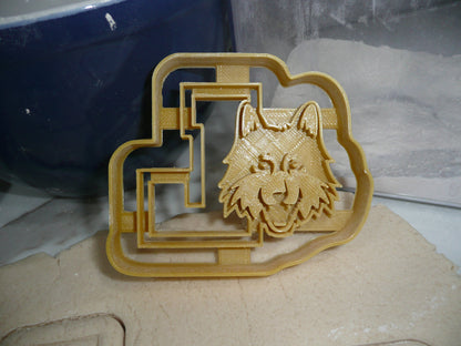 Loyola L with Wolf Mascot School Theme Cookie Cutter Made in USA PR5278