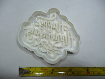 Happy Anniversary Elegant Script Cookie Cutter Made In USA PR5286