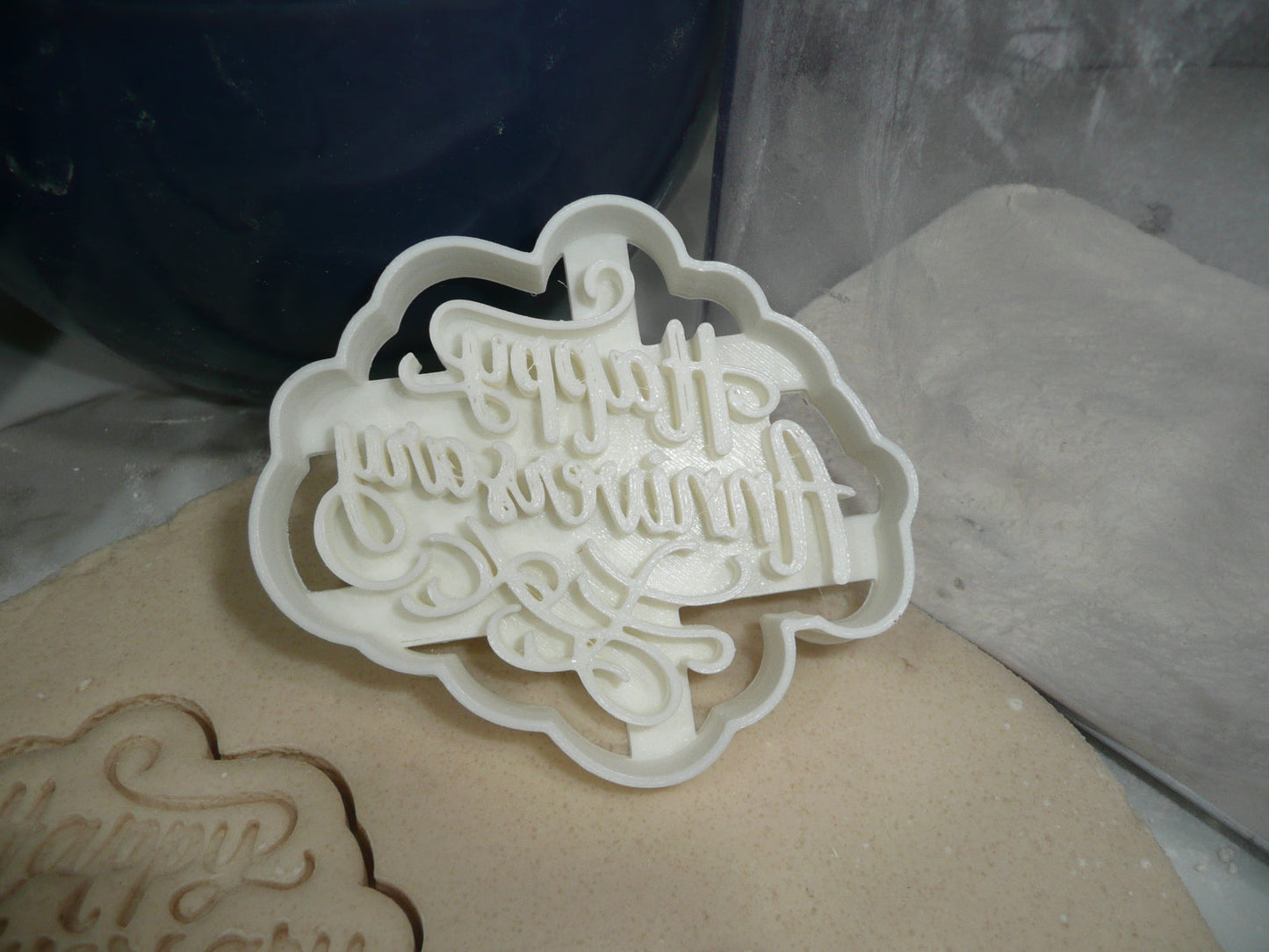 Happy Anniversary Elegant Script Cookie Cutter Made In USA PR5286