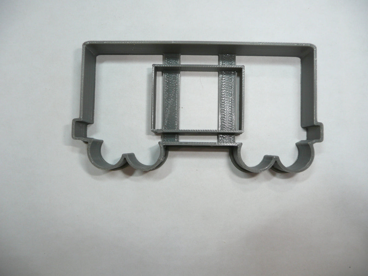 6x Boxcar 2 Freight Train Fondant Cutter Cupcake Topper 1.75 IN USA FD5318