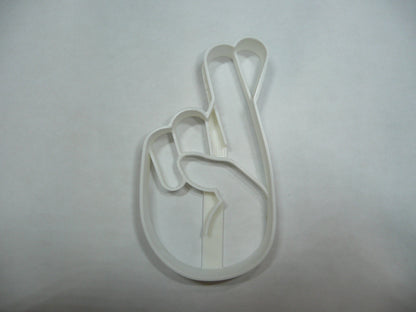 6x Fingers Crossed Fondant Cutter Cupcake Topper 1.75 IN USA FD5328