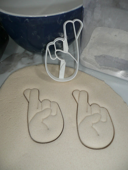 Fingers Crossed Hand Good Luck Cookie Cutter Made In USA PR5328