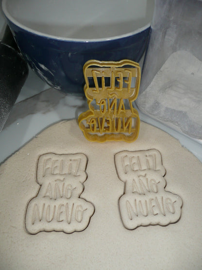 Feliz Ano Nuevo Happy New Year Cookie Cutter Made In USA PR5335