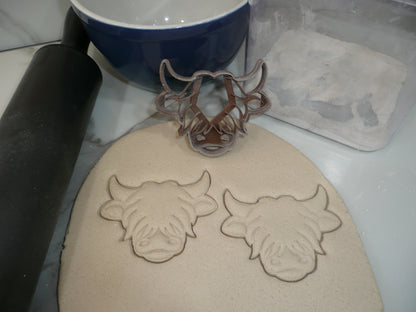 Highland Cow Face Animal Cookie Cutter Made In USA PR5341