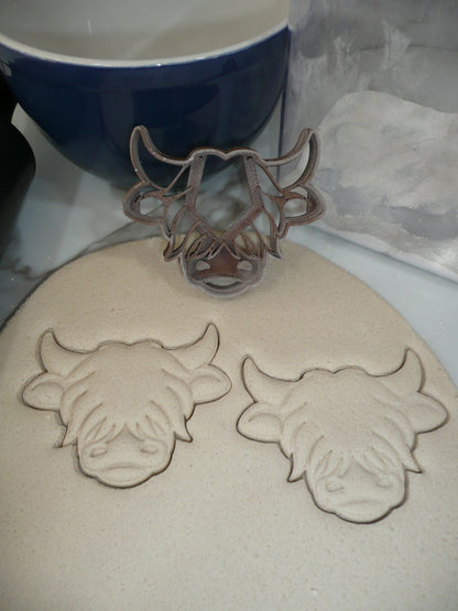 Highland Cow Face Animal Cookie Cutter Made In USA PR5341