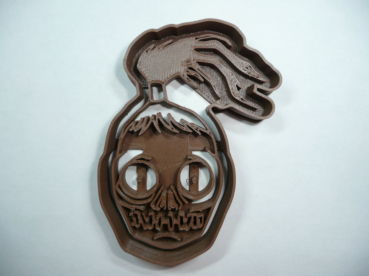 6x Shrunken Head Beetlejuice Fondant Cutter Cupcake Topper 1.75 IN USA FD5346