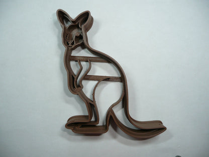 6x Kangaroo Jumping Animal Fondant Cutter Cupcake Topper 1.75 IN USA FD5355