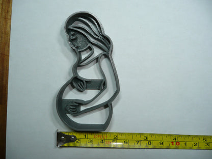 Pregnant Lady Expecting Woman Baby Shower Cookie Cutter Made In USA PR5360