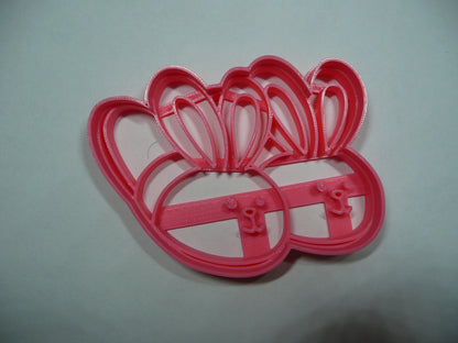 6x Bunny Slippers Fondant Cutter Cupcake Topper 1.75 IN USA FD5495