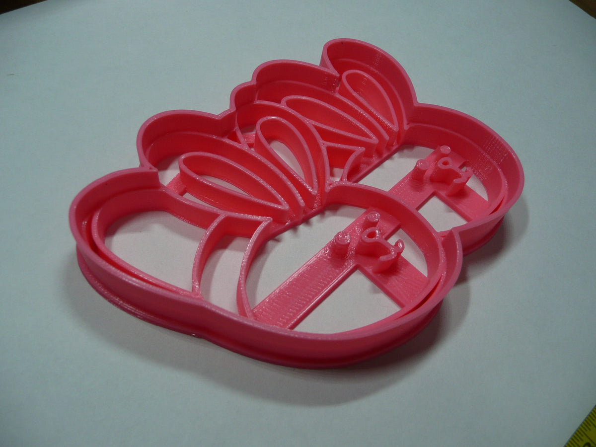 6x Bunny Slippers Fondant Cutter Cupcake Topper 1.75 IN USA FD5495