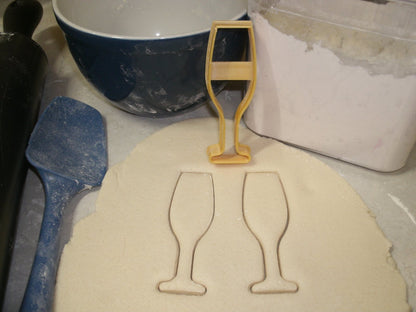 Champagne Sparkling Wine Cocktail Toasting Glass Cookie Cutter Made In USA PR560