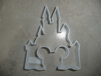 6x Castle with Mickey Fondant Cutter Cupcake Topper 1.75 IN USA FD580