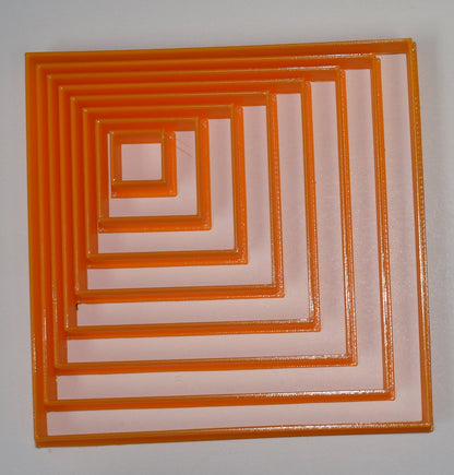 Ascending Square Shape Frame Box Set of 8 Cookie Cutters Made In USA PR757